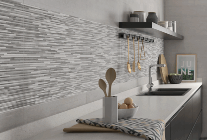 Serie Ess. Cloe/Rlv.Lineal Gris (Brillo) (25x70)